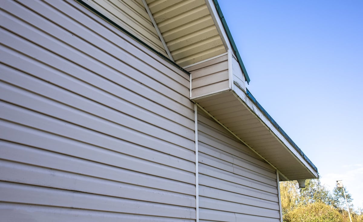 Private house facade with vinyl siding